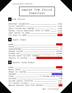Raptor Pre-Flight Checklist